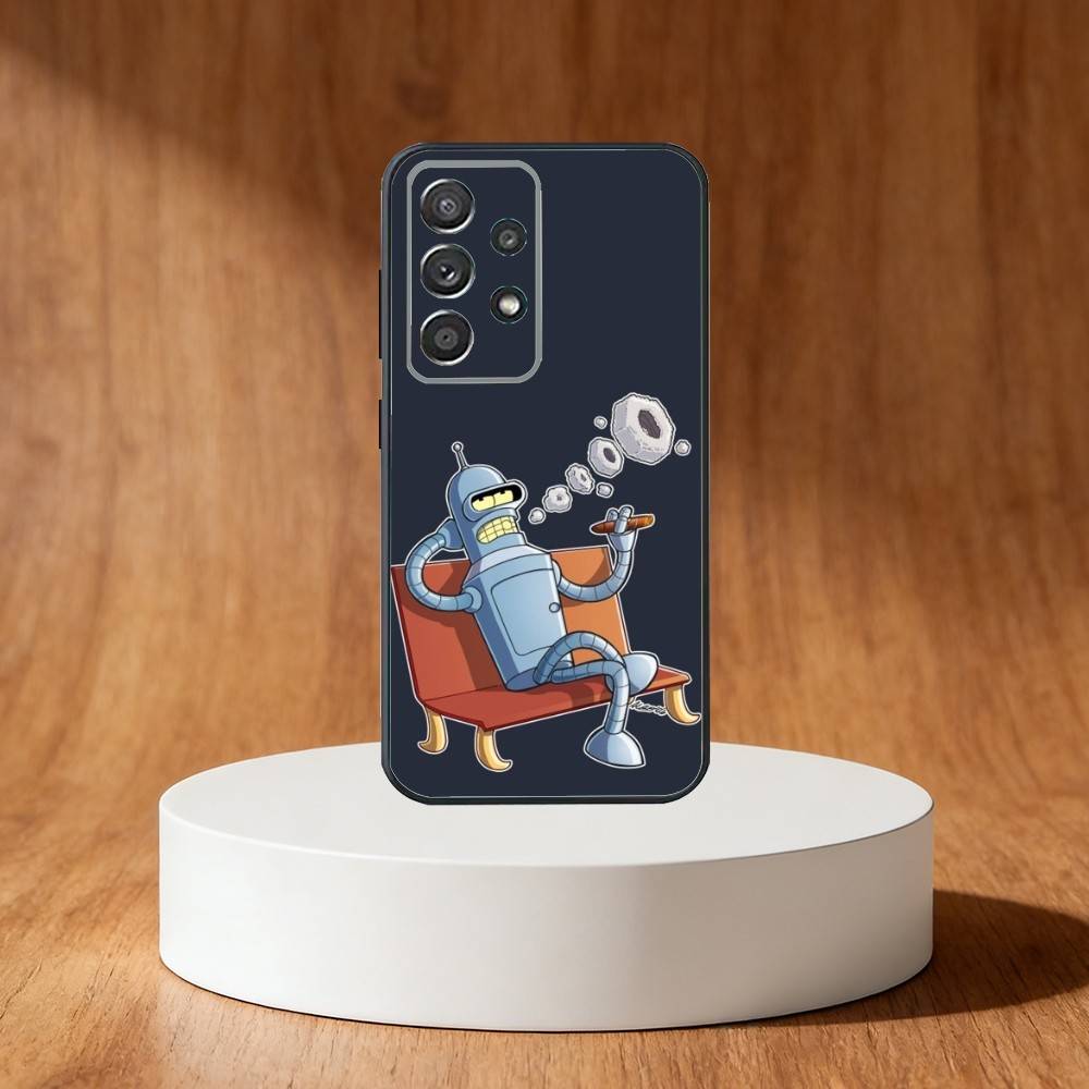 C-Cute B-Bender Робот Чехол для Телефона Для Samsung S25,S24,S21,S22,S23,S30,Ultra,S20,Plus,Fe,Note,10,9,5G Черный Чехол