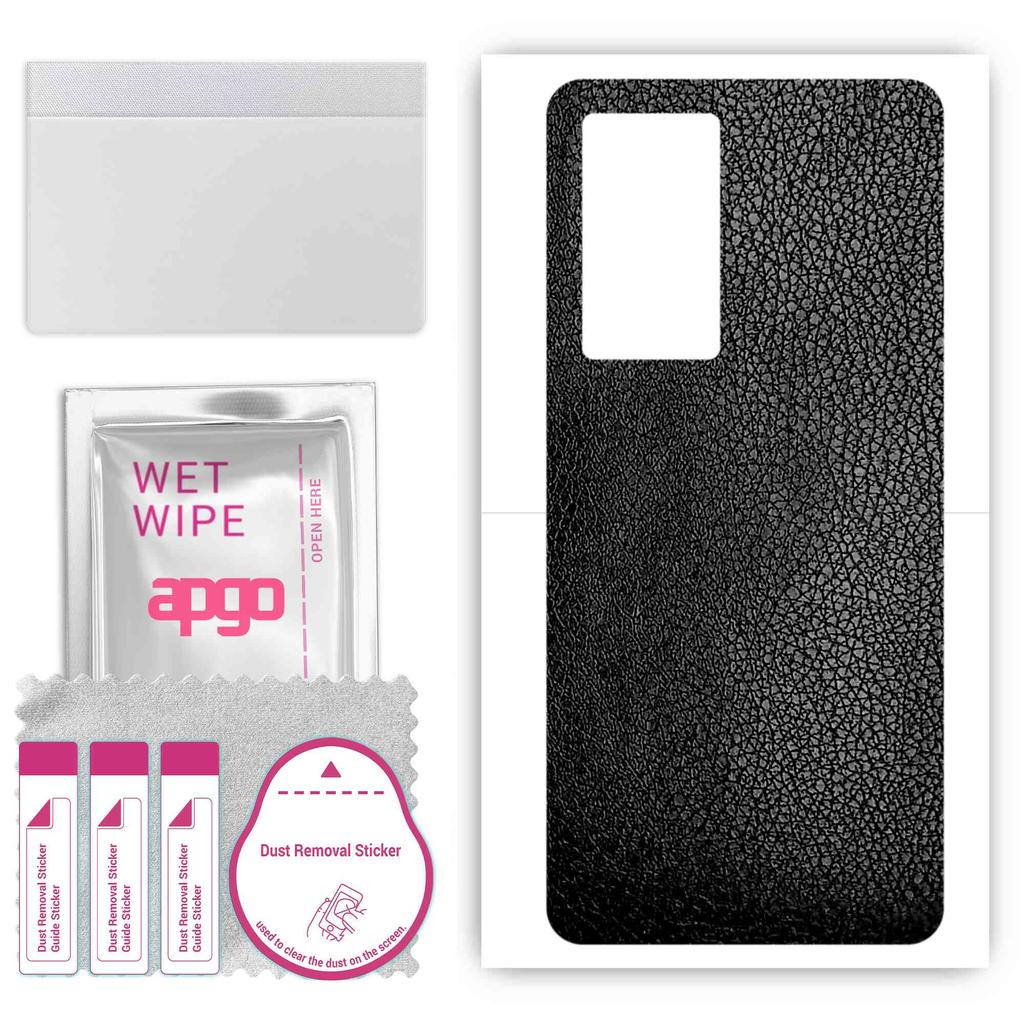 apgo Защитная наклейка-скин для задней панели, совместимая с Vivo IQOO 9 Индия, Пленка-обертка, Фольга, Винил - Узор Черная кожа