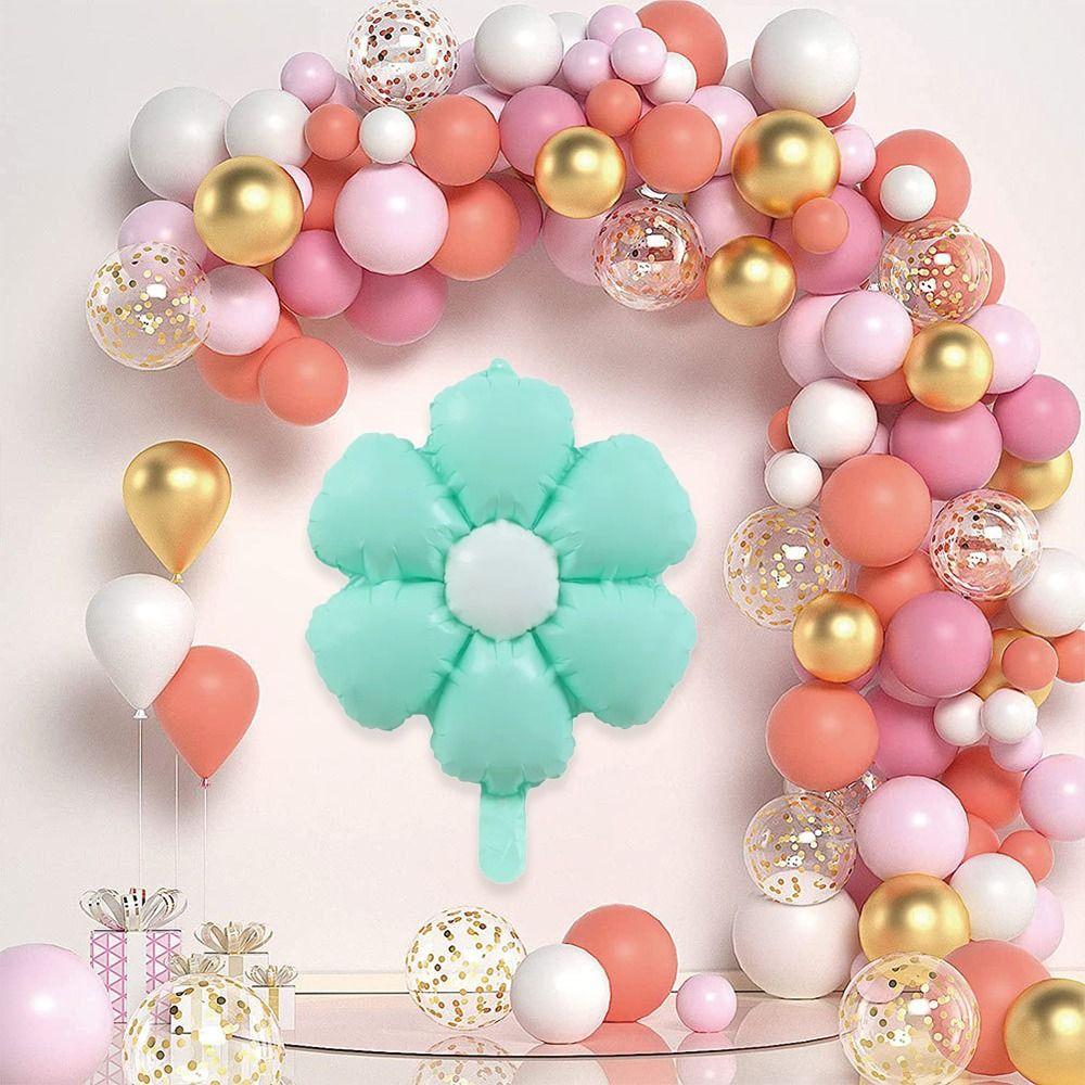 10Pcs Happy Birthday Party Decoration Summer Theme Macaron Daisy Durable Aluminum Foil Balloon