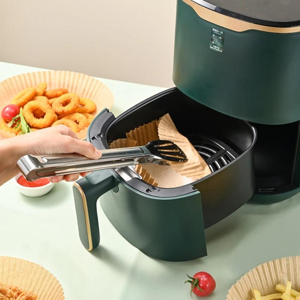 50/100 шт., одноразовая бумага для фритюрницы, антипригарная бумага для выпечки, круглые бумажные вкладыши для фритюрницы, бумажные кухонные аксессуары