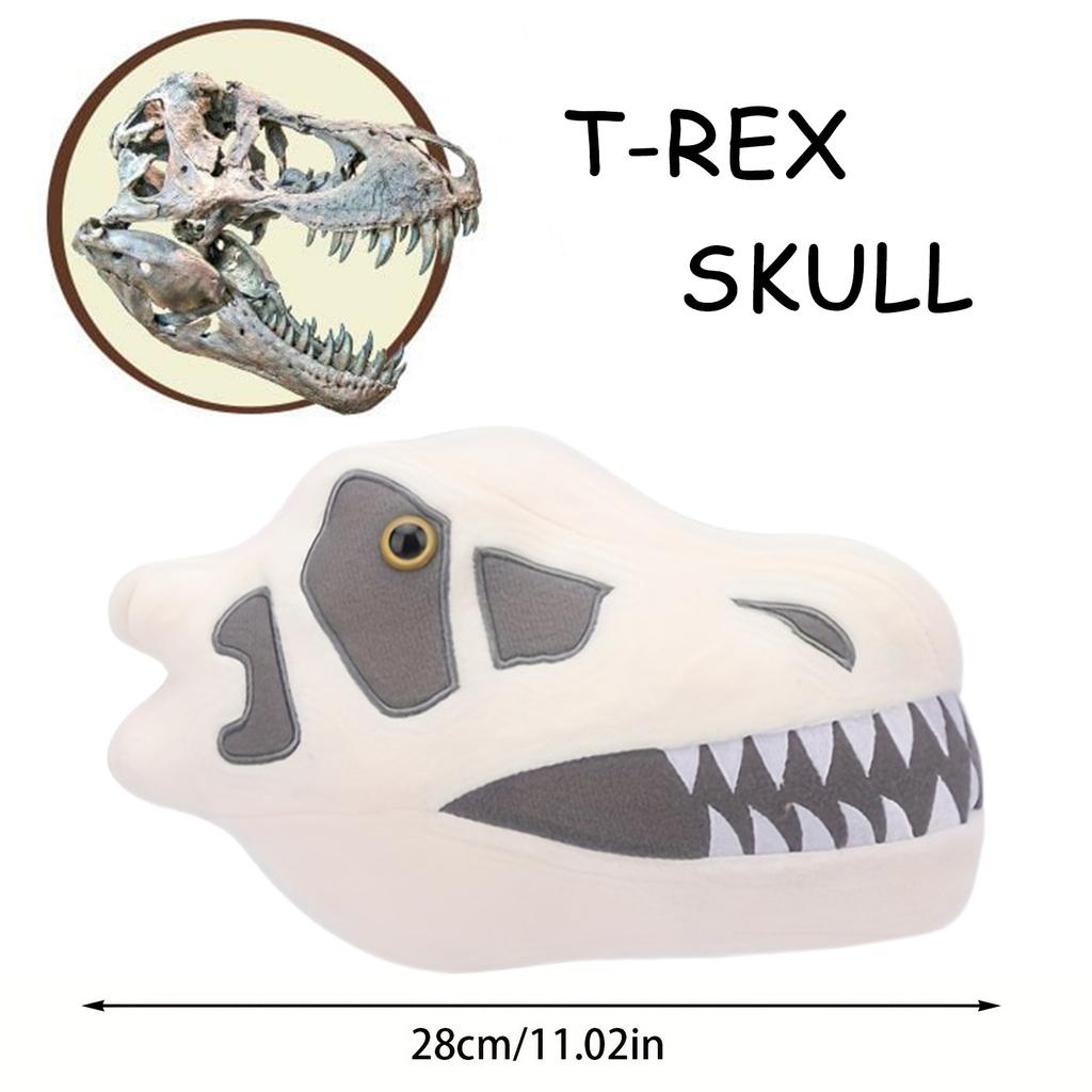 Мягкая плюшевая подушка для куклы Fuzzy Fossils Riceratops Skull Dinosaur Skull