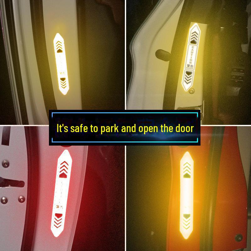 Night Strong Reflective Car Door Warning Stickers - Open Safety Anti-Collision Reflective Body Stickers.