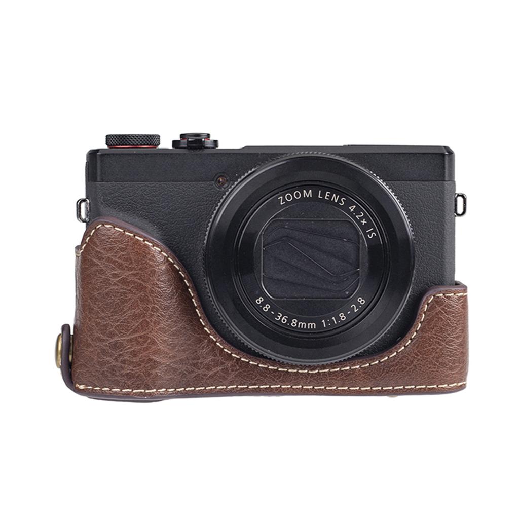 Digital Camera Protective Case PU Leather Camera Storage Bag with Removable Shoulder Strap Compatible with  G7X2  G7X3