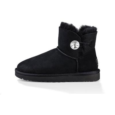 Bailey Button Bling Sheepskin Теплые Простые Удобные Зимние Сапоги Женские Сапоги Черные 1016554-BLK