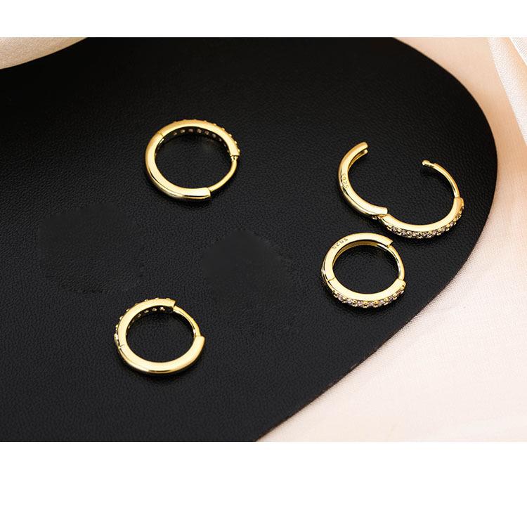 Women's Sweet Diamond Circle Earrings, Trendy S925 Silver Needle, High-Grade and Light Luxury Ear Buckles for a Tempting Look