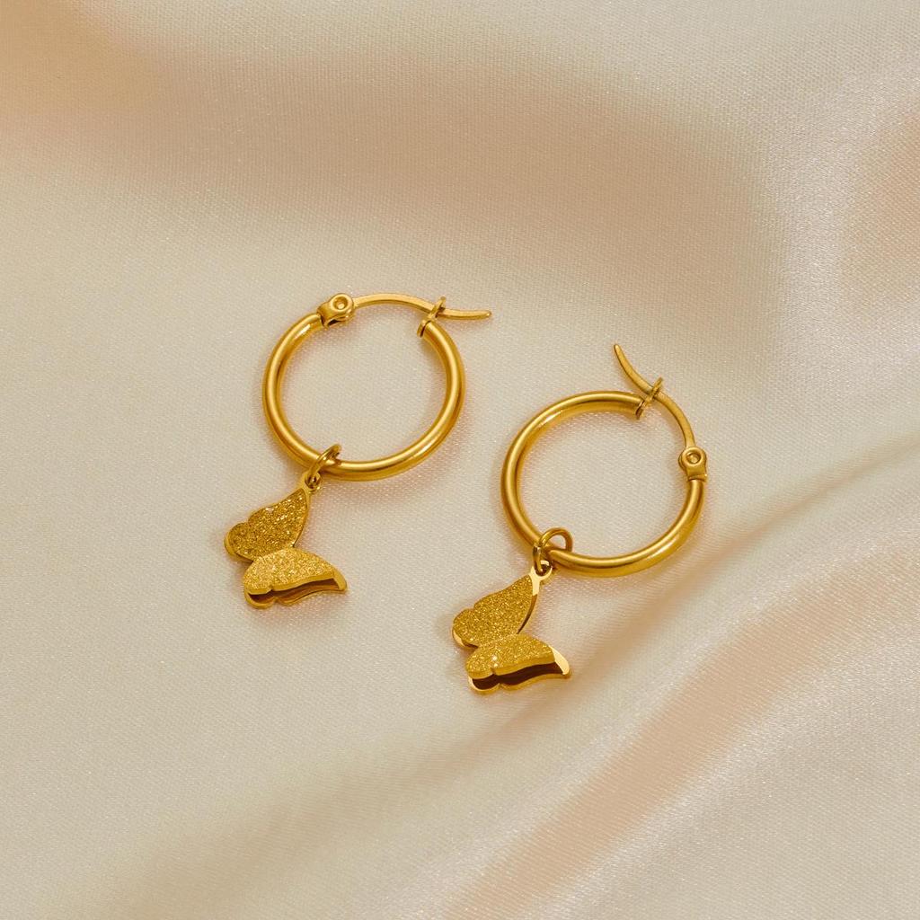 Комплект женских украшений из нержавеющей стали: Не тускнеющее ожерелье, серьги и кольцо - Модные аксессуары