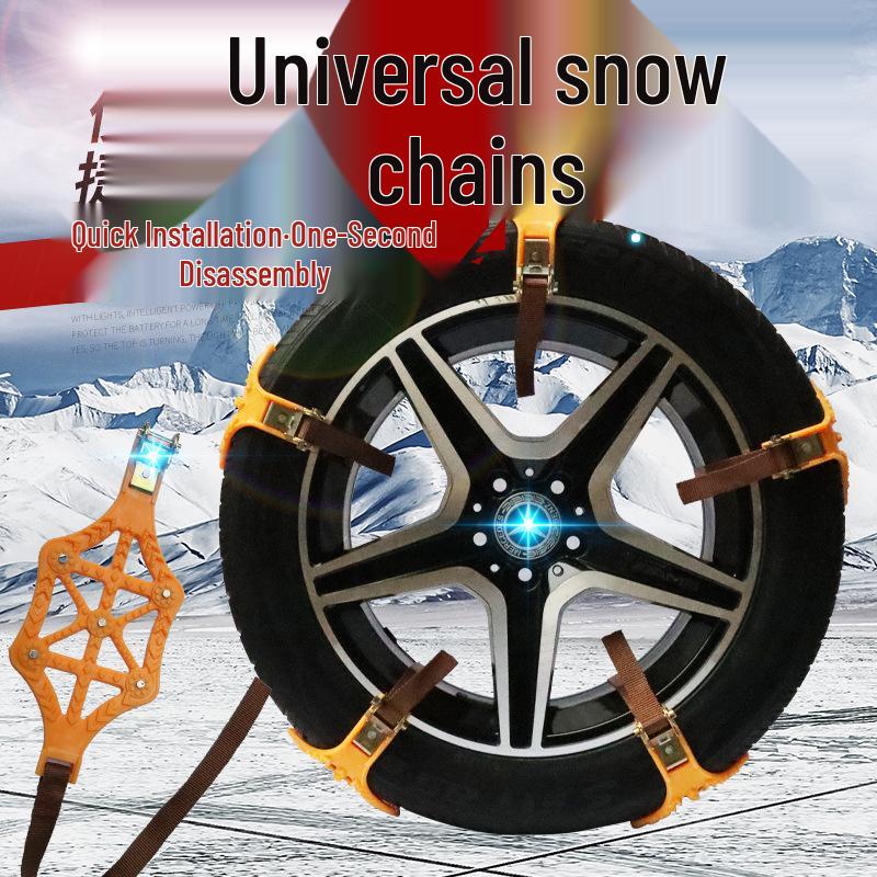 Car Tendon New Thickened TPU Snow Chain: Emergency 5-Stud SUV Tire Anti-Skid Chain, Universal Fit.