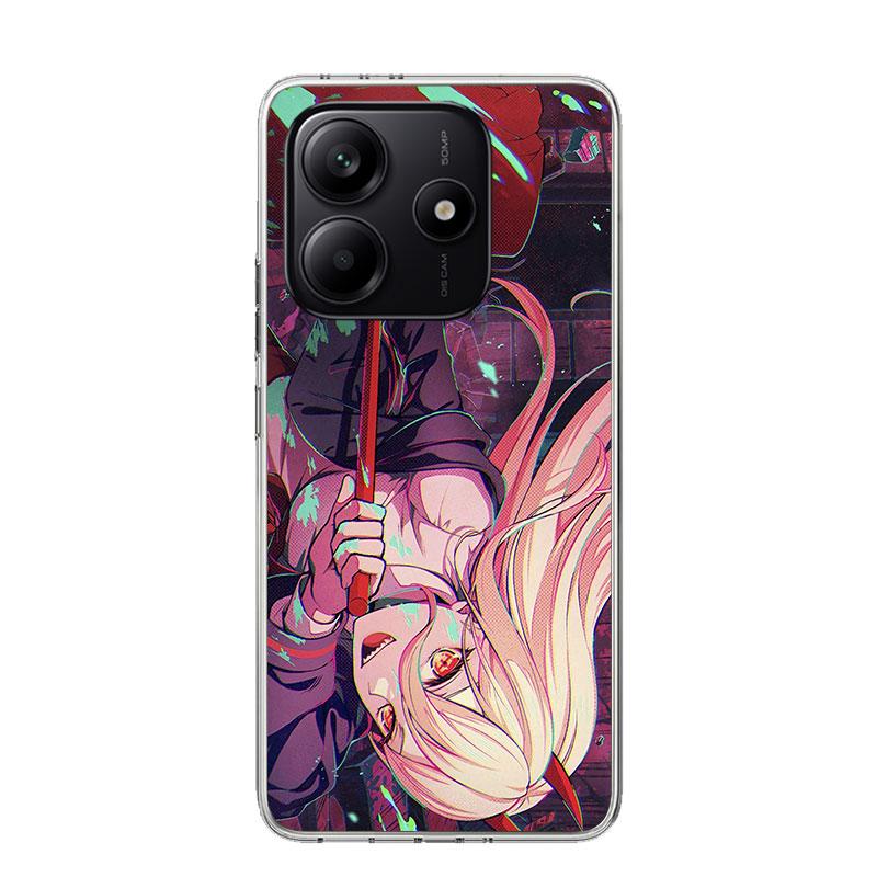 Чехол для телефона 'Человек-бензопила' C-Chainsaw Man Power для Xiaomi Redmi Note 15 14 13 12S 12 Pro Plus 11S 11E 11 11T 10S 10 Art Мягкий чехол с узором Красный