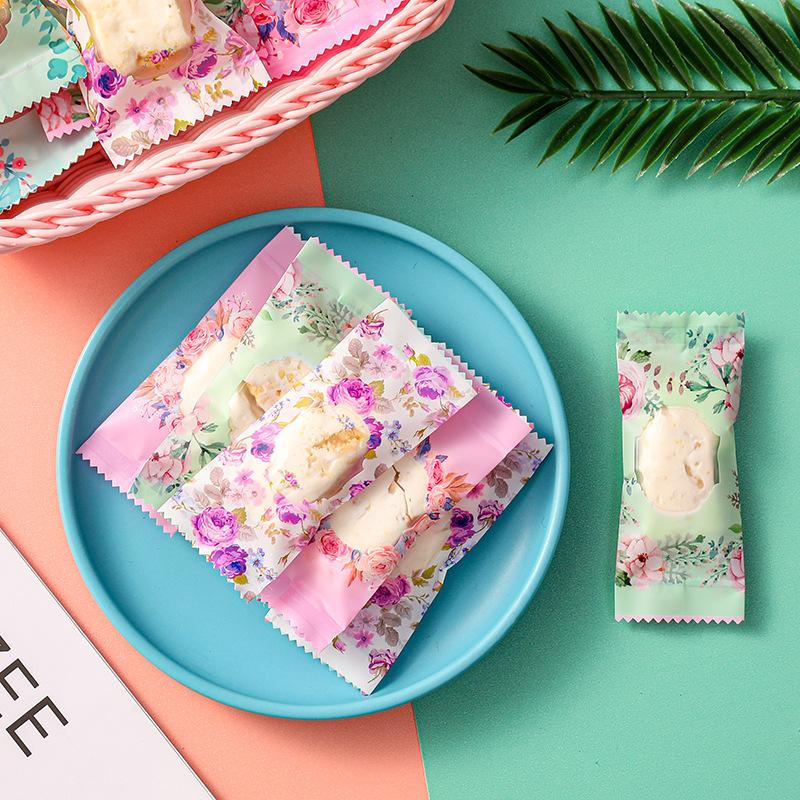 100 шт. Цветочный пакет для печенья, обертка для конфет, кондитерский мешок, самодельная упаковка для печенья ручной работы, пластиковая упаковка для свадебной вечеринки, кухни