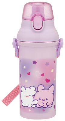Бутылка для воды Skater Water Direct Dishwasher Made in Love для детей, 480 мл, для питья, пластиковая, с механизмом открывания в одно касание, безопасная, Япония, удобная, дизайн для девочек,