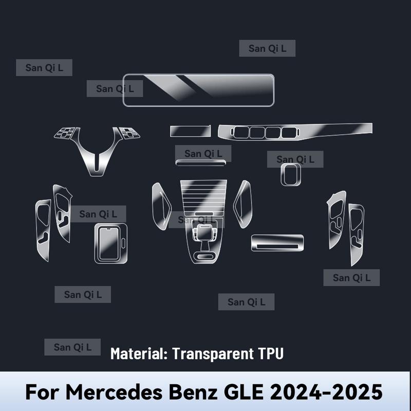 Transparent TPU For Mercedes Benz GLE 2024 Car Center Console Media Dashboard Navigation Anti-scratch Protector Interior Film