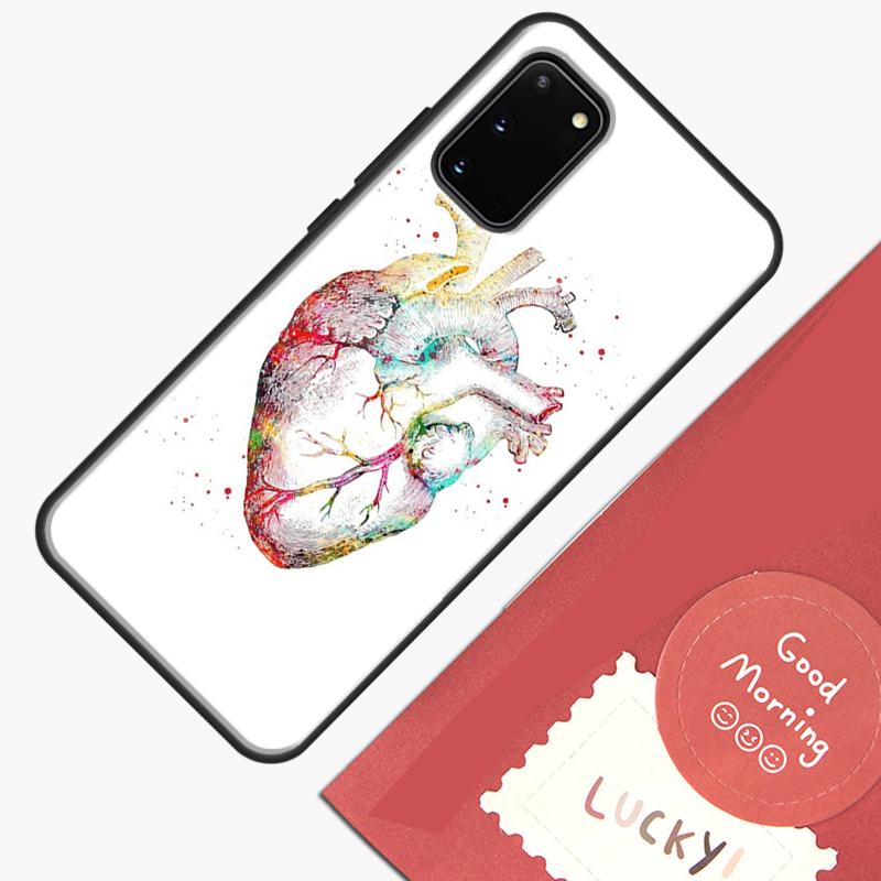 Чехол для телефона с анатомией человеческого сердца для Samsung Galaxy S25 S26 Ultra S20 S21 S22 S23 S24 Plus S9 S10 S25 FE Защитный корпус