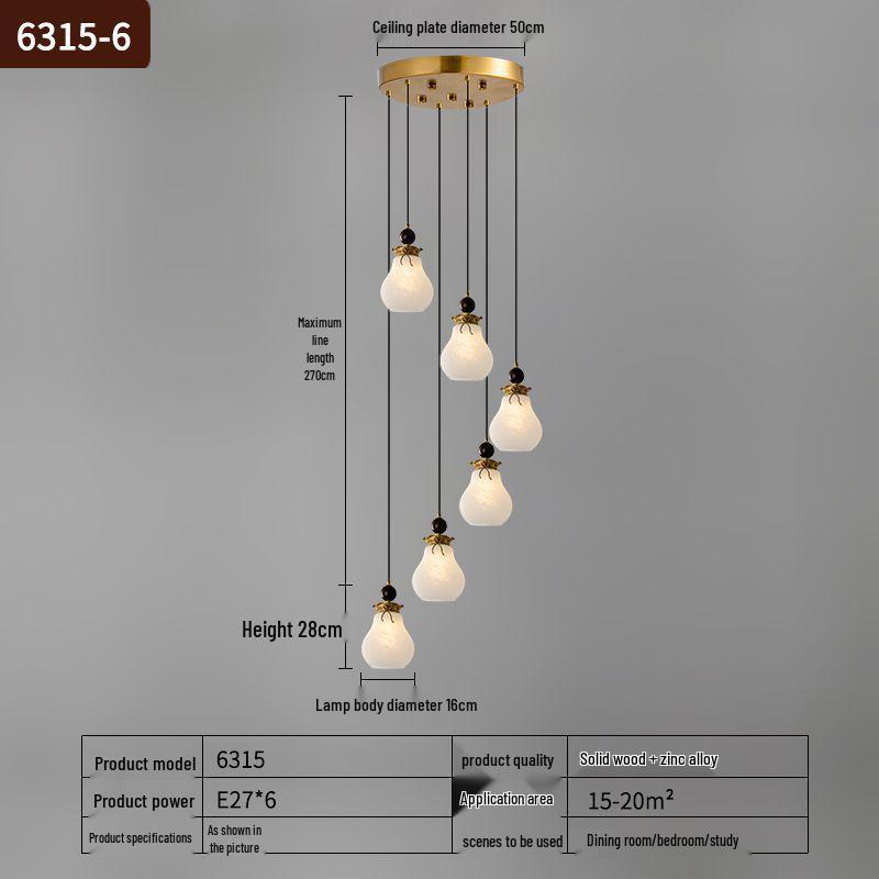 Современная китайская спиральная люстра для двухуровневых вилл и ресторанов
