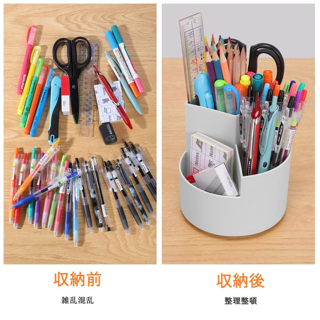 Homdolaser Pen 360 Degree Pen Pen Large Pen 3 Greed Classification Pencil Rotating Pen Classification Tabletop Storage for Small Home Storage Gray