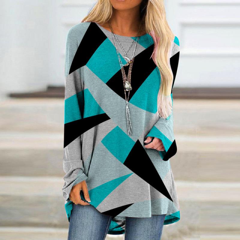 Женский базовый свободный топ с круглым вырезом и длинными рукавами, дышащий пуловер с длинными рукавами, повседневная футболка в стиле Харадзюку