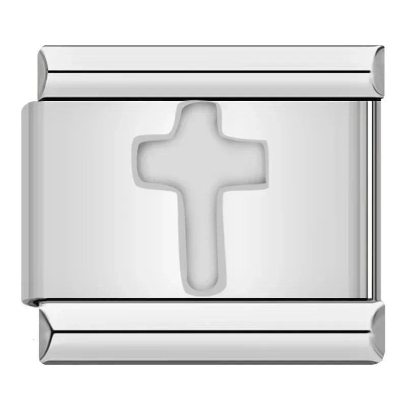 9mm Width Original Daisy Heart Flower Butterfly Cross Green Italian Charm Bracelet Stainless Steel Jewelry Making DJ001