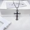 Cross Pendant Necklace Chrome Heart Diamond Necklace Cross Necklace Pendant Street Style Titanium Steel Cross Necklace Jewelry