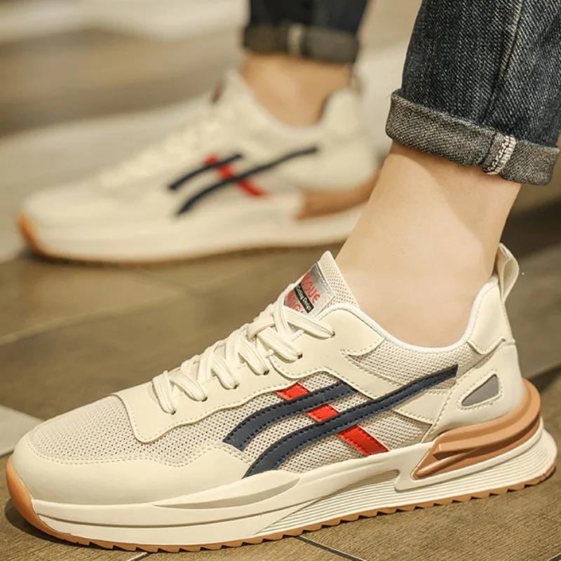 Men'S Sneakers Breathable Casual Shoe Lace Up Sport Running Shoes For Men Tennis Shoes Baratos Liquidación Envios Gratis