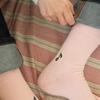 SNOOZY Musical Note Embroidered Socks (Pink)