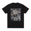 Vintage Pallas Cat Funny Meme Tee Shirt Men Women Fashion Cotton Short Sleeve T-shirt Cute Clothing Harajuku Oversized T Shirts