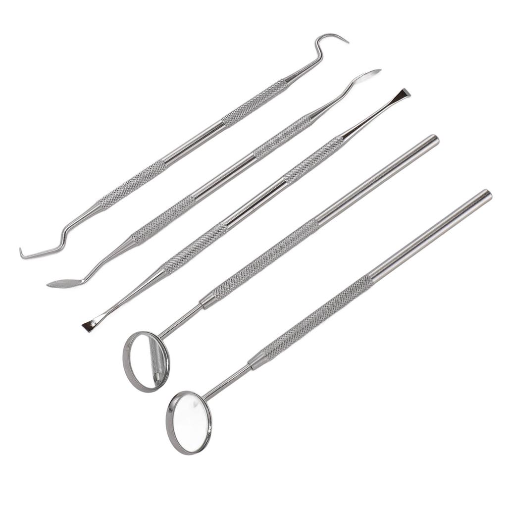 Набор инструментов для ухода за полостью рта, 5 шт., нескользящая ручка из нержавеющей стали для удаления налета для чистки зубов