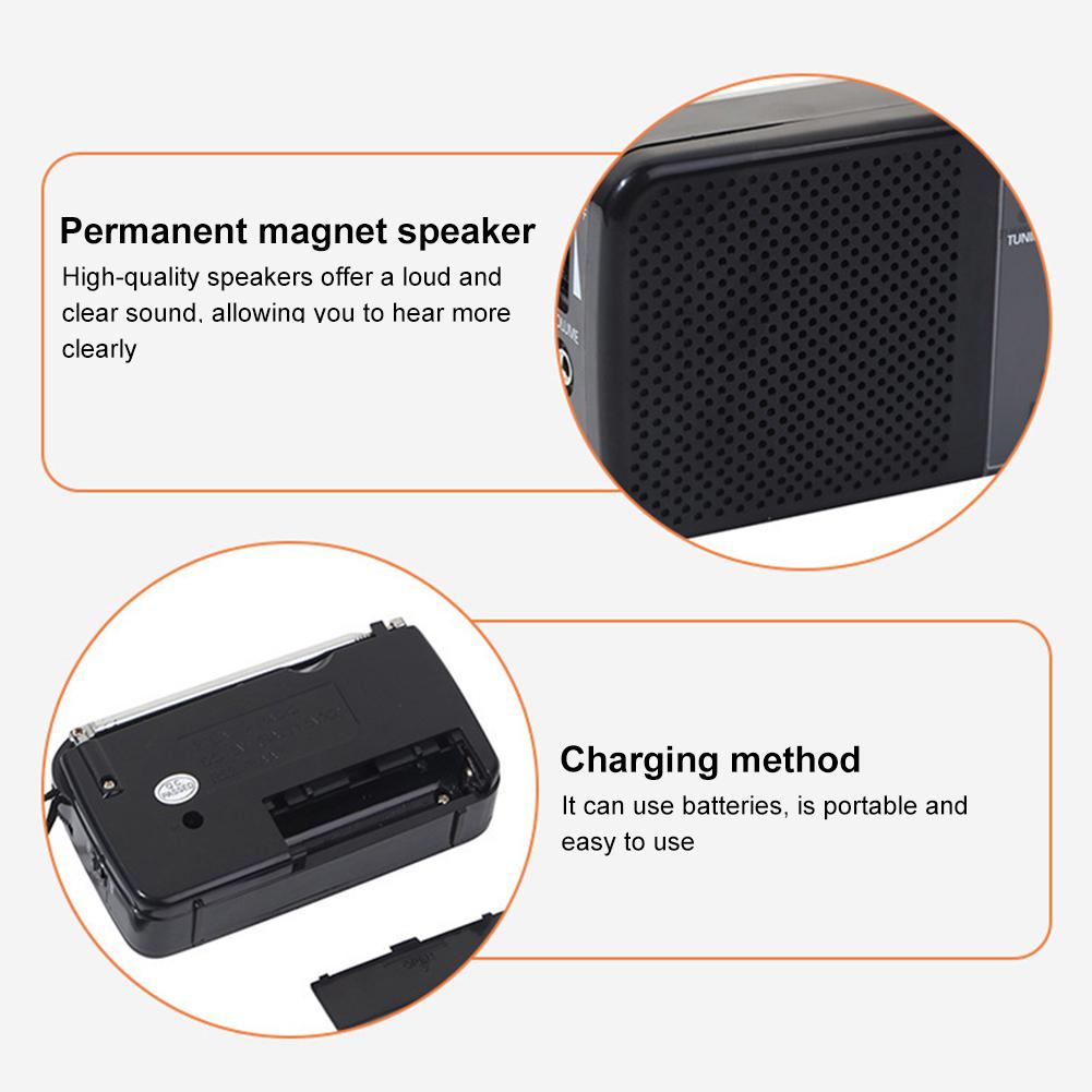 1/2Pcs KK218/BJLR21 AM FM Radio Telescopic Antenna Mini Vintage Radio Battery Powered Emergency Weather Broadcast for Seniors