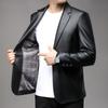 Мужская корейская облегающая модная деловая куртка, повседневная кожаная куртка для мотоциклистов