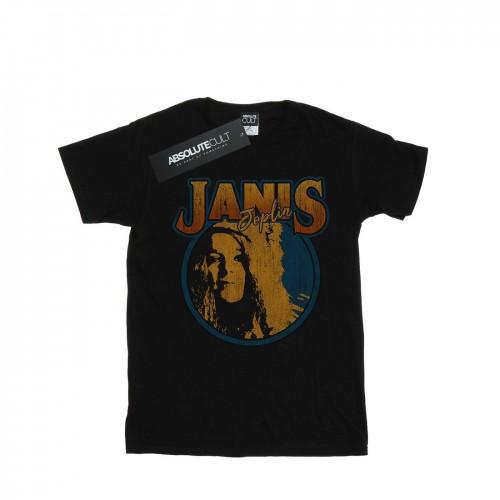 Janis Joplin Mens Distressed Circle T-Shirt