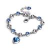 925 Sterling Silver Charm Sapphire Heart Bracelet Chain For Women Fashion Engagement Party Jewelry Gift