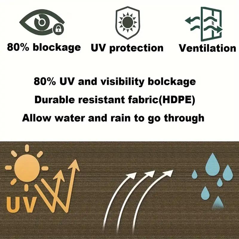 Устойчивый к УФ-лучам уличный солнцезащитный навес с дышащей полиэтиленовой тканью на боковых стенках, подходит для затенения на террасах и в садах