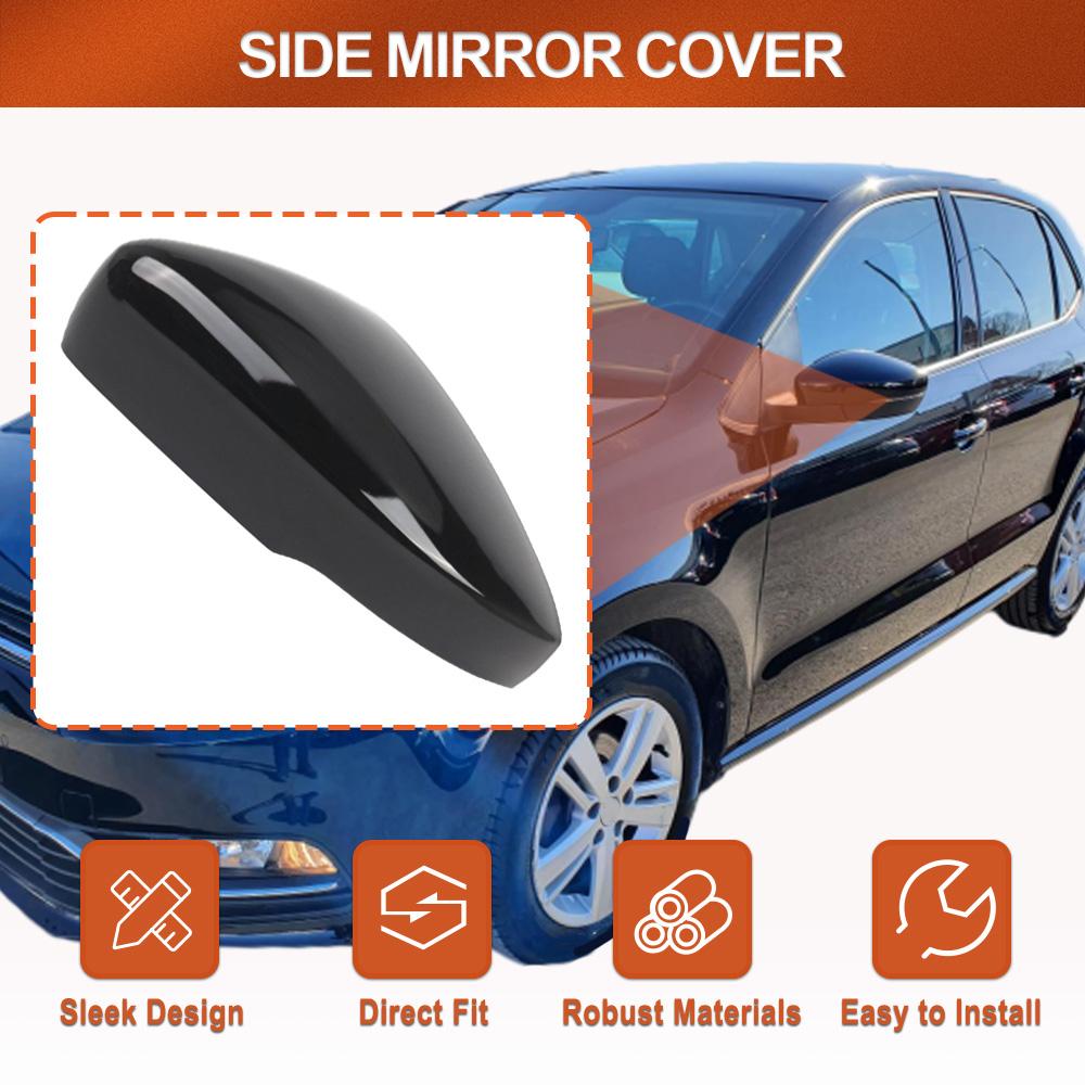 Side Rear View Mirror Cover Caps Signals for VW Polo MK5 2009-2017 Gloss Black Mirror Case Car Accessories 6R0857537B
