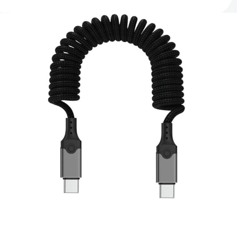 Быстрый пружинный кабель USB5 Type C, 240 Вт, скорость передачи 80 Гбит/с, вывод видео 16K для всех устройств Type C