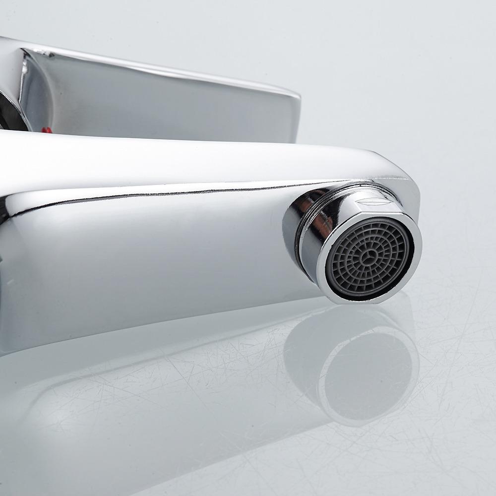 Смеситель для ванной комнаты, хромированный, с одной ручкой, на одно отверстие, смеситель для кухонной раковины, горячая и холодная вода, со шлангом G1/2