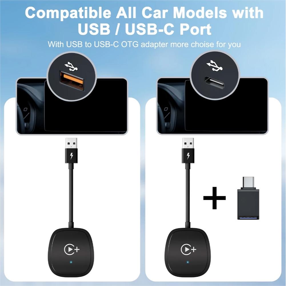 Проводной беспроводной автомобильный ключ Carplay с автоматическим подключением, интеллектуальный USB-ключ, совместимый с Bluetooth WiFi для проводных автомобильных систем CarPlay OEM