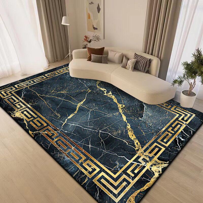 Large Area Golden Rugs for Living Room Nordic Style Decoration Sofa Area Carpet Home Bedroom Decor Cloakroom Floor Mat Non-slip