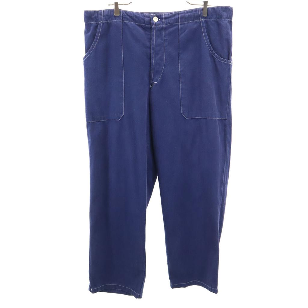 EURO WORK 90s Old Straight Pants Blue Button Fly Men's Used