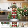 2D/Flat Xmas Lighthouse DIY Diamond Painting Tabletop Ornaments Kit Special Shape Diamond Diamond Painting Desktop Ornaments Kit