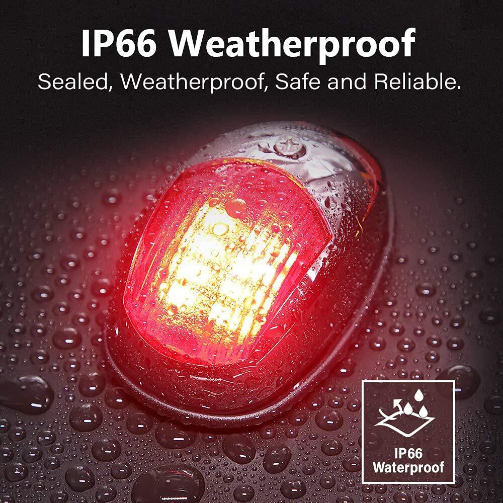 2PCS LED Navigation Light Waterproof Marine Sounding Light Navigation Light Red and Green Marine Light 10-30V 7