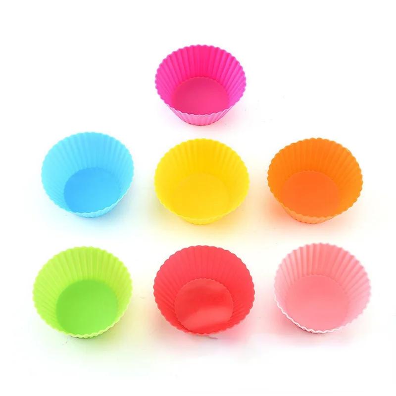 Новые силиконовые формы для кексов 6 шт., формы для выпечки кексов, антипригарные термостойкие многоразовые силиконовые формы для кексов своими руками