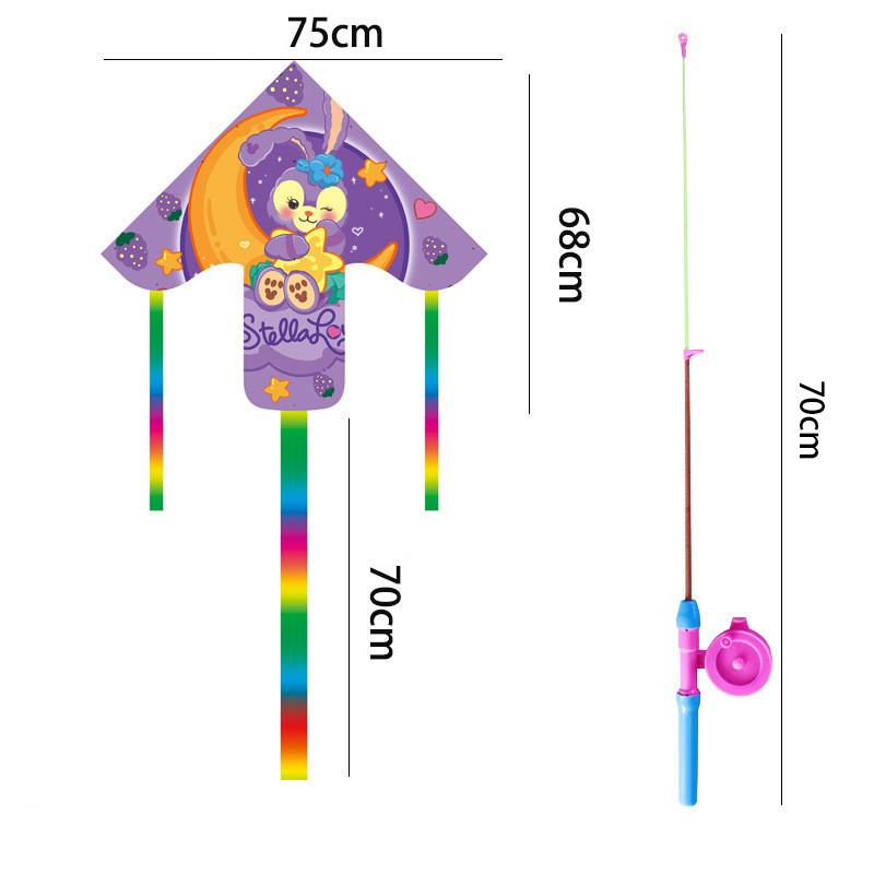 Plastic Triangle Kite For Kids With Glass Fiber Frame Handmade Modern Simple Style