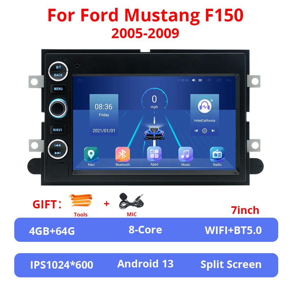 7 Inch Android 13 For Ford F150 2005-2009 No DVD Car Wireless Carplay & Android Auto With IPS Touch Screen 4G WIFI BT 5.0