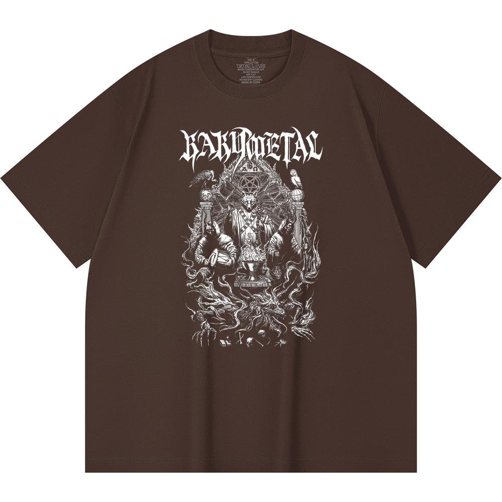 Хлопковая футболка плотностью 230 г/м² 100% Хлопок Heavy Metal Футболка с принтом рок-группы Популярная музыка Унисекс Тяжелая хлопковая футболка