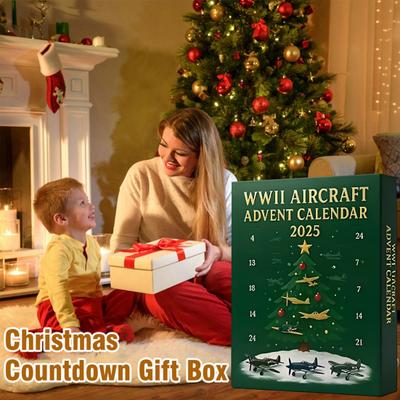 Адвент-календарь самолетов Второй мировой войны 2025 24-дневный рождественский календарь обратного отсчета с 24 подвесками истребителей-военных самолетов