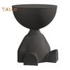 Flat Head Coffee Table with Storage Compartment Round End Table Bedroom Kitchen Living Room Small Space Sofa Bedside Nightstand Side Desk