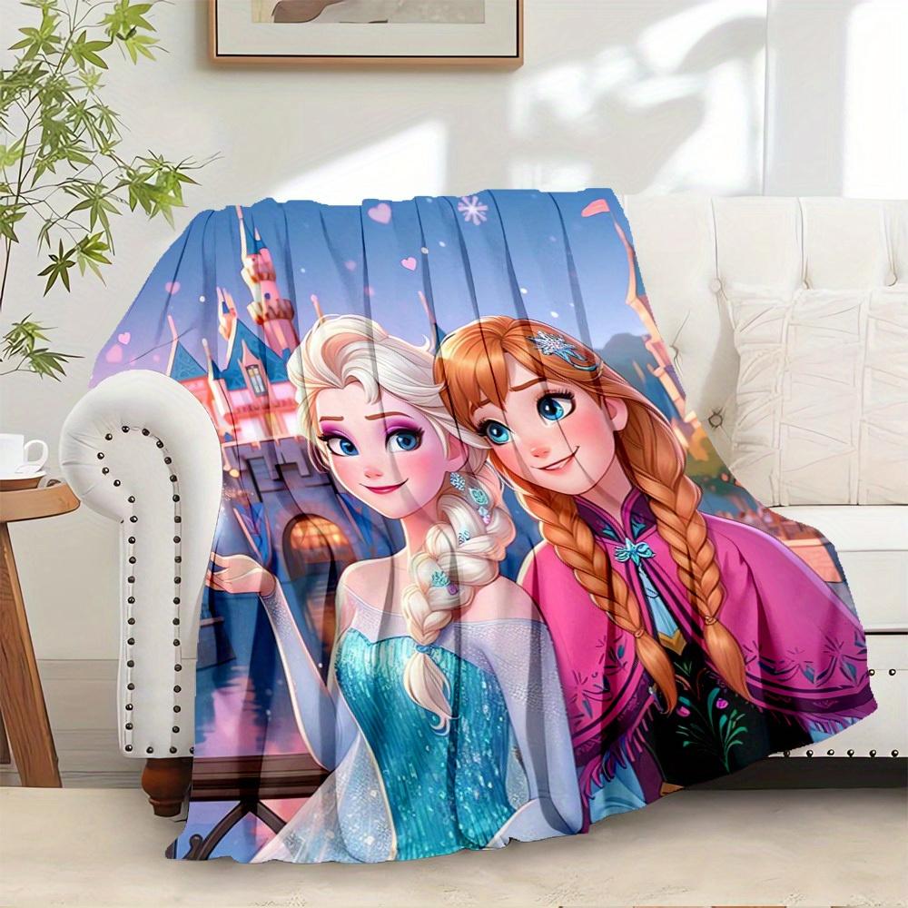 1pc Flannel Ice Princess Elsa and Anna Magic Heart Glow Throw Blanket Suitable for Bed Sofa Gift