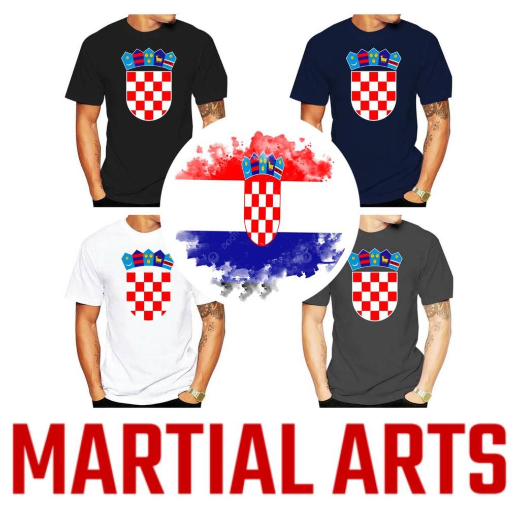 Croatia Croatian MMA Kick Boxing UFC Muay Thai T-Shirt Graphic Symbol Badge Retro Vintage 3D Print Men Women Unisex Short Sleeve Round Neck