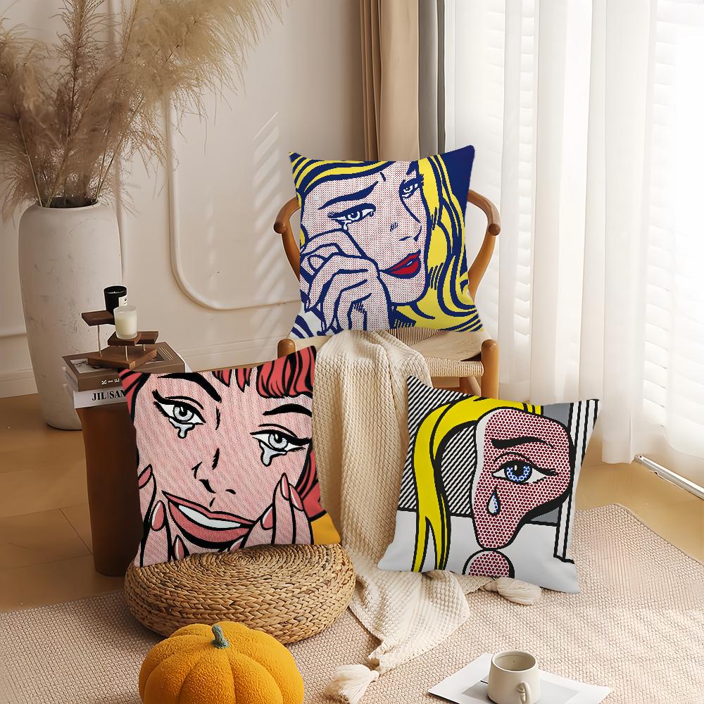 Художник R-Roy L-Lichtenstein Наволочка Домашний Декор Чехол для Подушки Подходит для Спальни Автомобиля Офиса Дивана