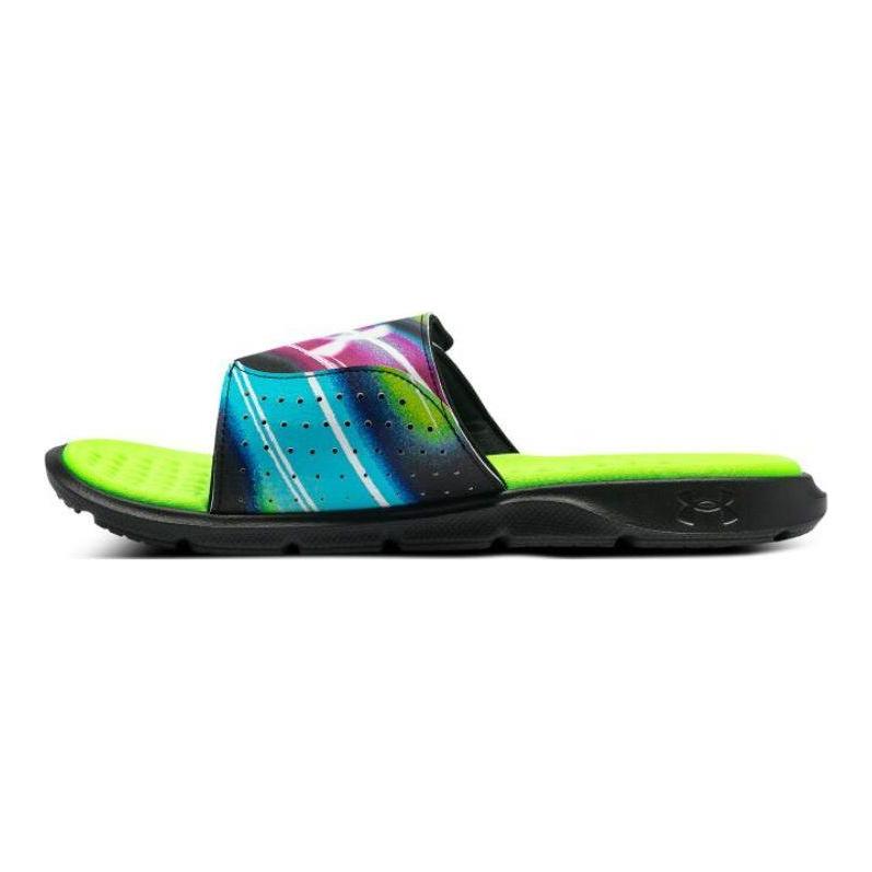 Under Armour Ignite Pro Graphic Strap Slide Голографические мужские кроссовки Black Lime-Surge 3026024-002