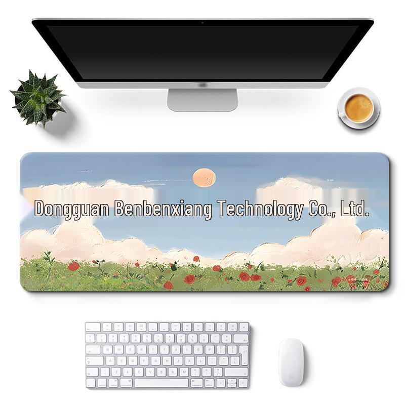 Очень большой коврик для стола с милым дизайном для девочки - Нескользящий коврик для мыши в стиле пейзажа