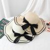 New Summer Women Sun Hat Casual Fashion Bowtie Fisherman Hat Straw Hat with Bow Ribbon Travel Beach Hat Versatile UV Resistant